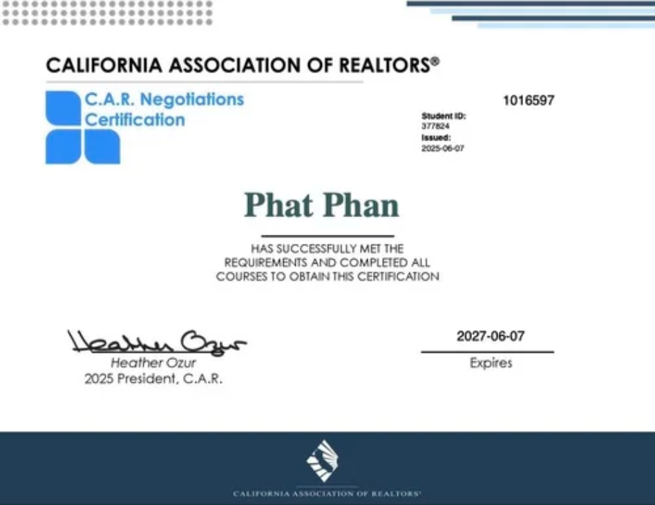C.A.R. Negotiations Certification