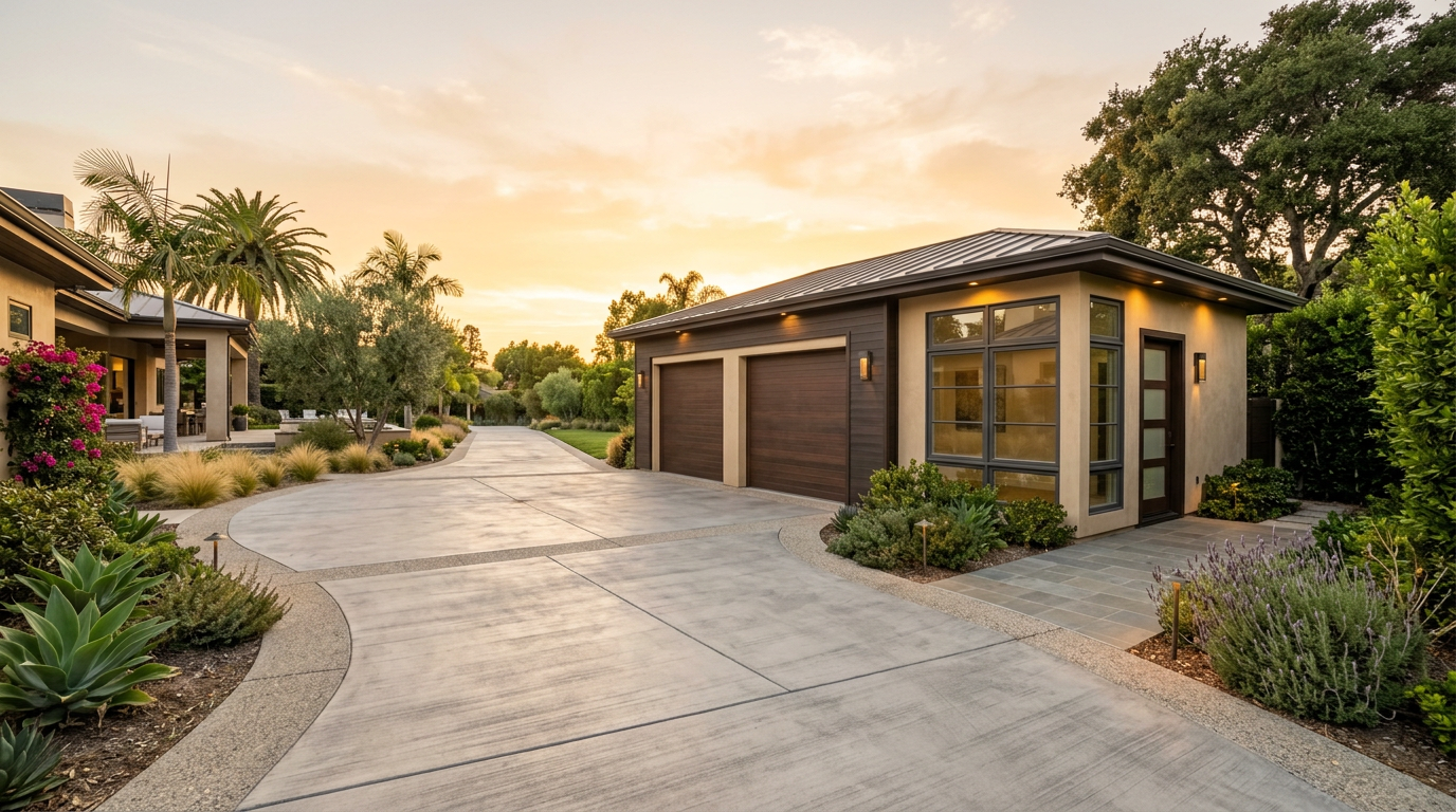 Detached garage on a large lot in Anaheim showing ADU potential
