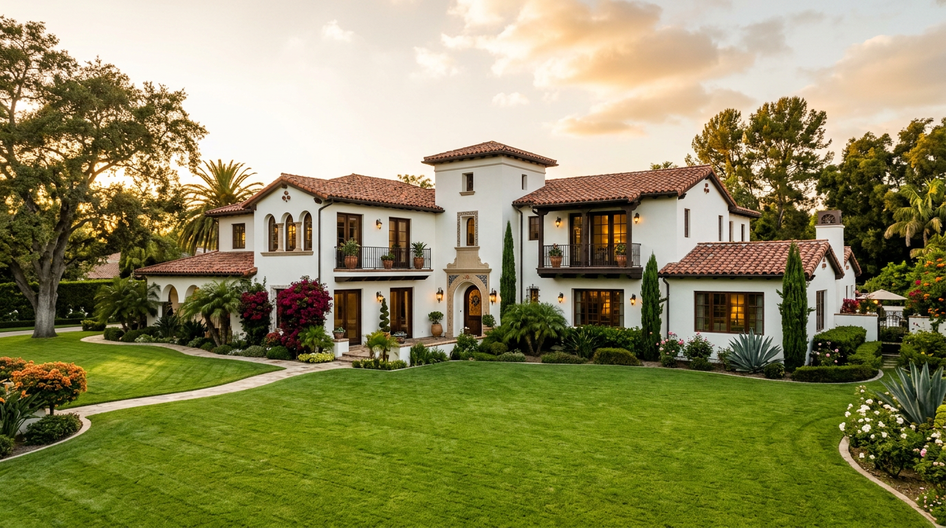 Spanish Colonial Revival estate in Floral Park Santa Ana