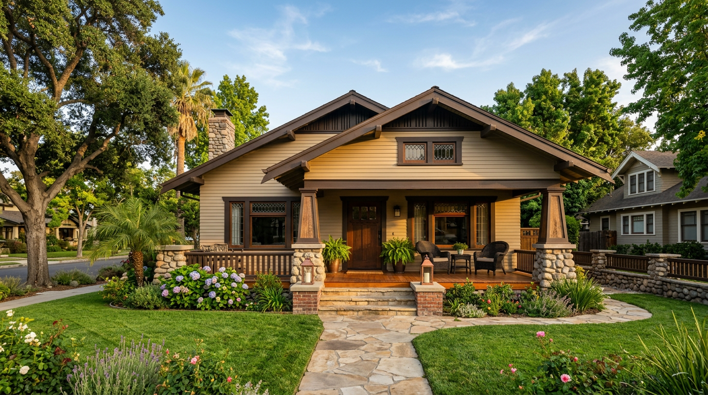 Craftsman bungalow home in the Anaheim Colony Historic District