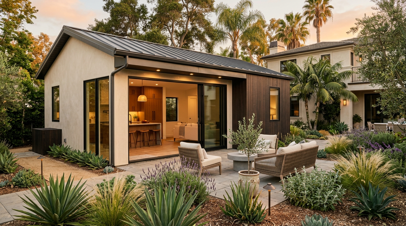 Căn hộ phụ trợ ADU hiện đại ở sân sau một căn nhà tại Orange County