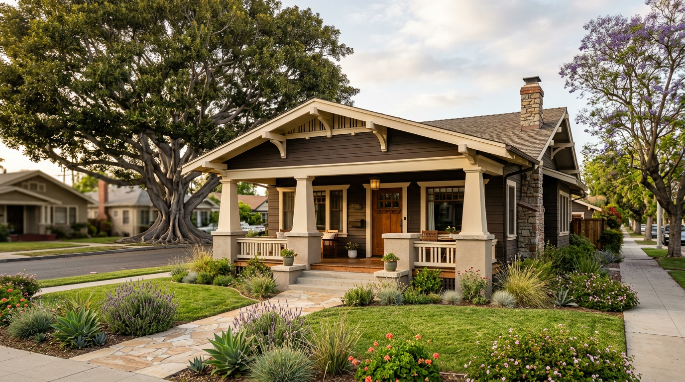 Restored California Craftsman bungalow in Old Towne Orange