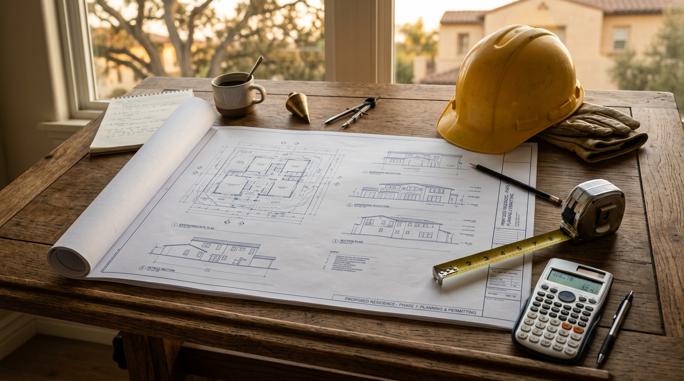 Architectural blueprints and construction planning tools