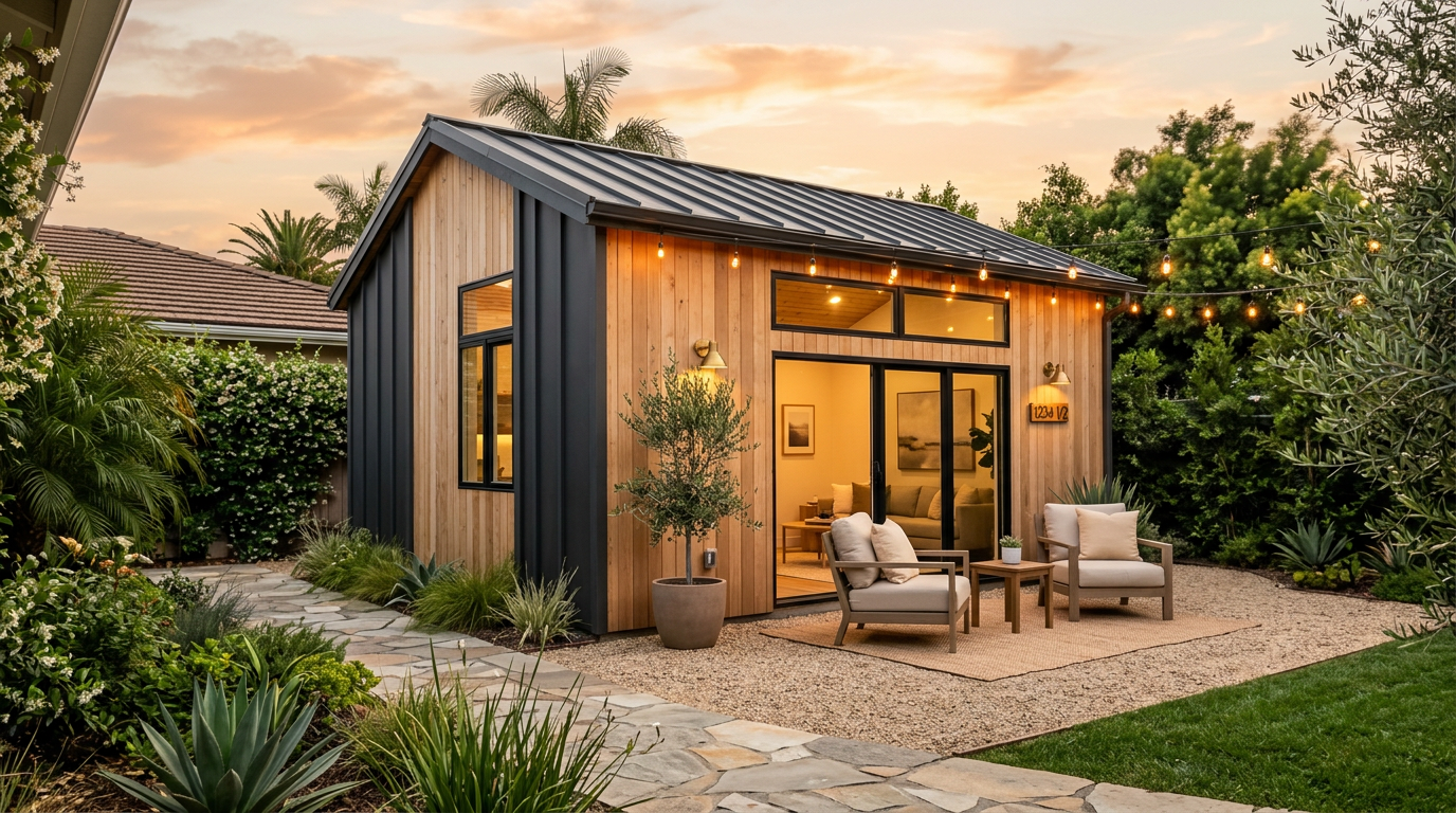 Backyard ADU in Fountain Valley used for multigenerational living